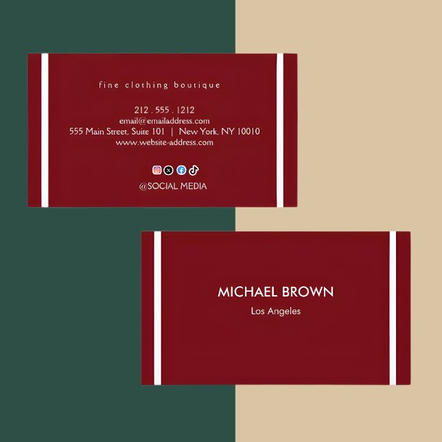 Ensemble de Cartes de Visite Premium Bourgogne Or (Créateur téléchargé)