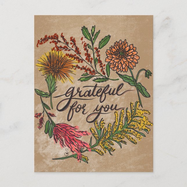 Ensemble de cartes postales de gratitude | Novembr (Devant)