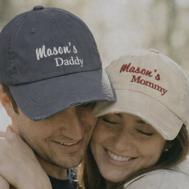 Ensemble de casquettes brodées Matching Mommy Dadd (Créateur téléchargé)