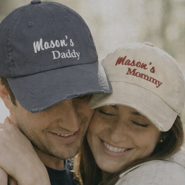 Ensemble de casquettes brodées Matching Mommy Dadd (Créateur téléchargé)