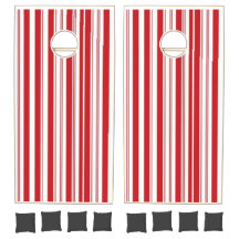 Ensemble de Cornhole à rayures rouges et blanches