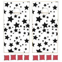 Ensemble de cornhole étoiles noir et blanc classiq