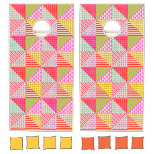 Ensemble de cornhole patchwork coloré
