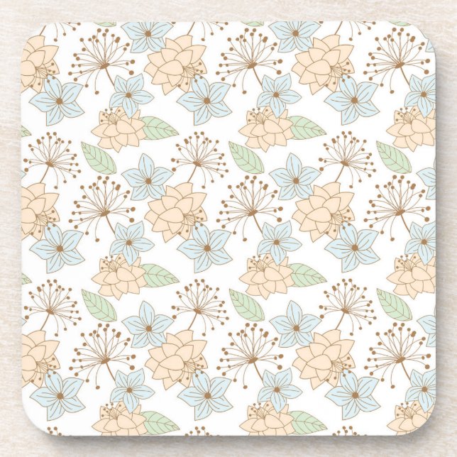 ensemble de dessous de verre à fleurs de printemps (Devant)