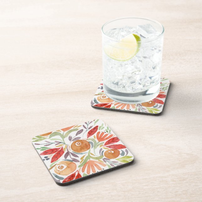 Ensemble de dessous de verre aquarelle florale aut (Côté Droit)