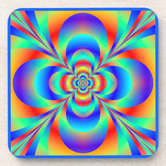 Ensemble De dessous de verre Avec Fleur Géométriqu (Devant)