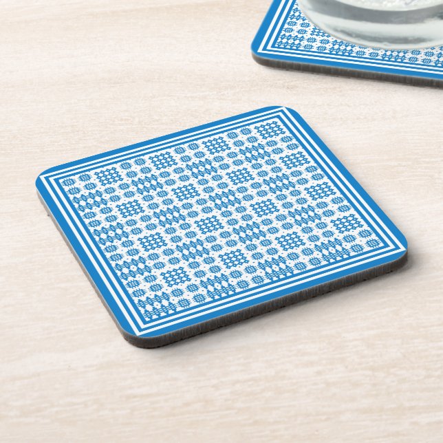 Ensemble de Dessous de verre Bleu clair Motif de t (Côté gauche)
