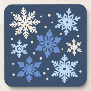 Ensemble de dessous de verre carrés indigo Cristau
