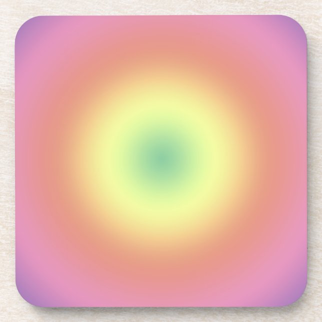 Ensemble de dessous de verre - Cercles arc-en-ciel (Devant)