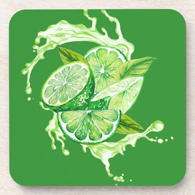 Ensemble de dessous de verre Citrus frais - Dessin (Devant)