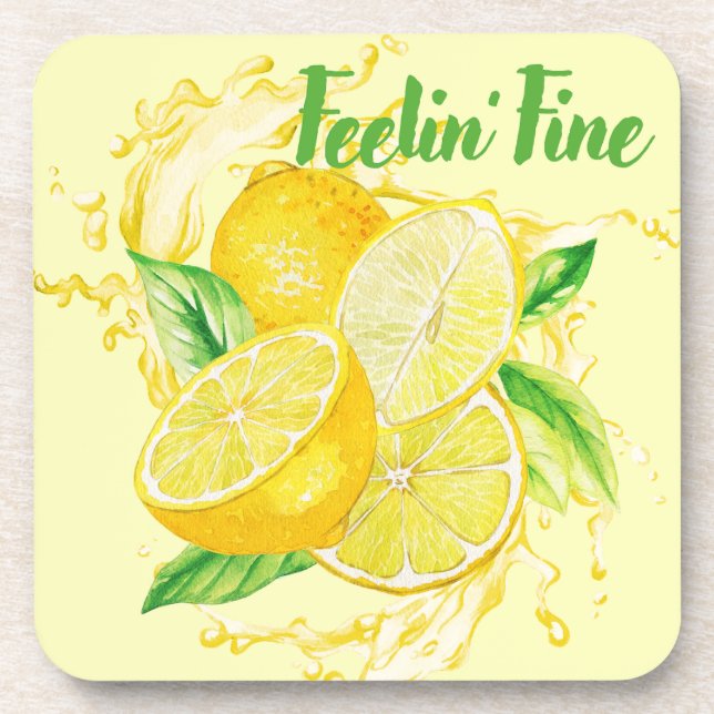 Ensemble de dessous de verre Citrus frais - Dessin (Devant)