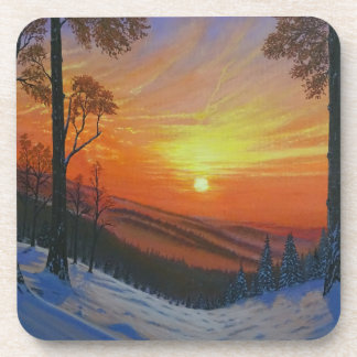 Ensemble de dessous de verre - "Coucher de soleil