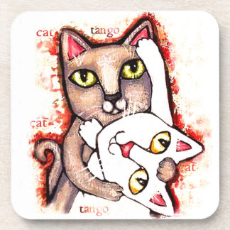 Ensemble de dessous de verre de chats de danse de