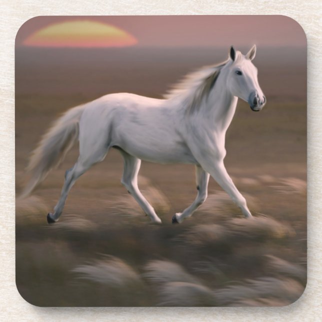 Ensemble de dessous de verre de cheval de coucher (Devant)