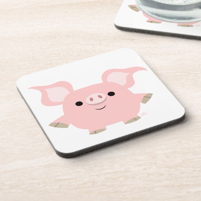 Ensemble de Dessous de verre de cochon de dessin t (Côté gauche)