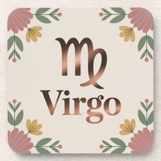 Ensemble de Dessous de verre de crème virgo Glyph (Devant)