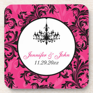 Ensemble de Dessous de verre de lustre blanc rose 