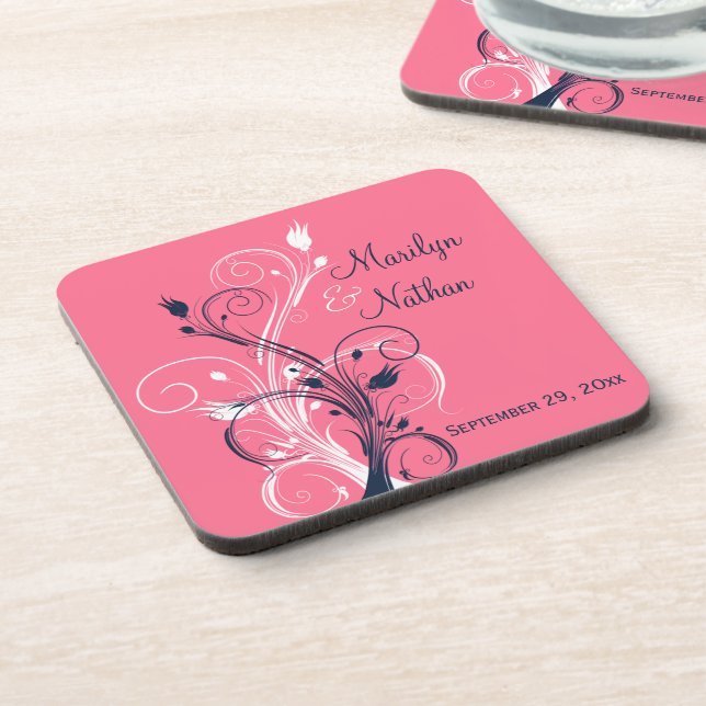 Ensemble de Dessous de verre de Mariages de fleurs (Côté gauche)