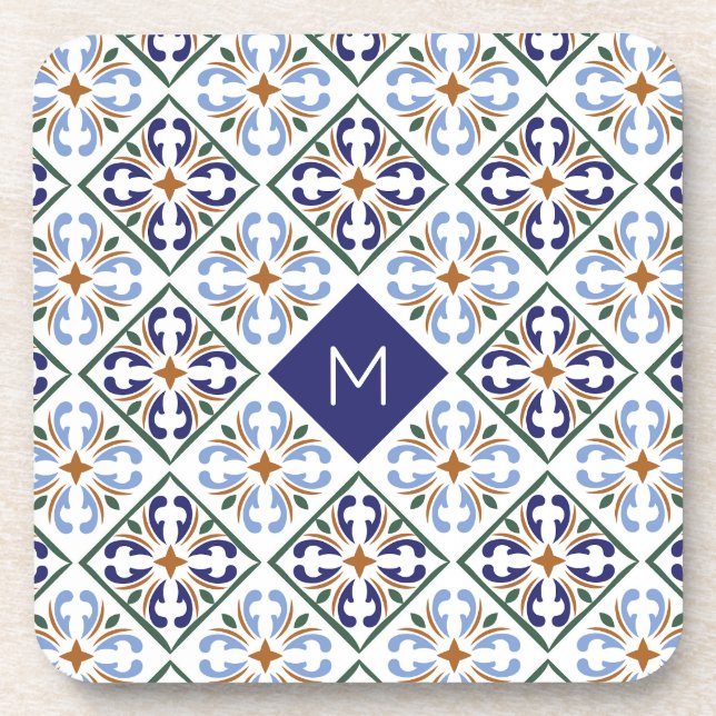 Ensemble de dessous de verre de Motif de carreaux  (Devant)