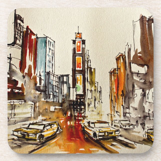 Ensemble de dessous de verre de New York de Times (Devant)