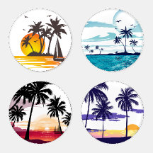 Ensemble de Dessous de verre de plage