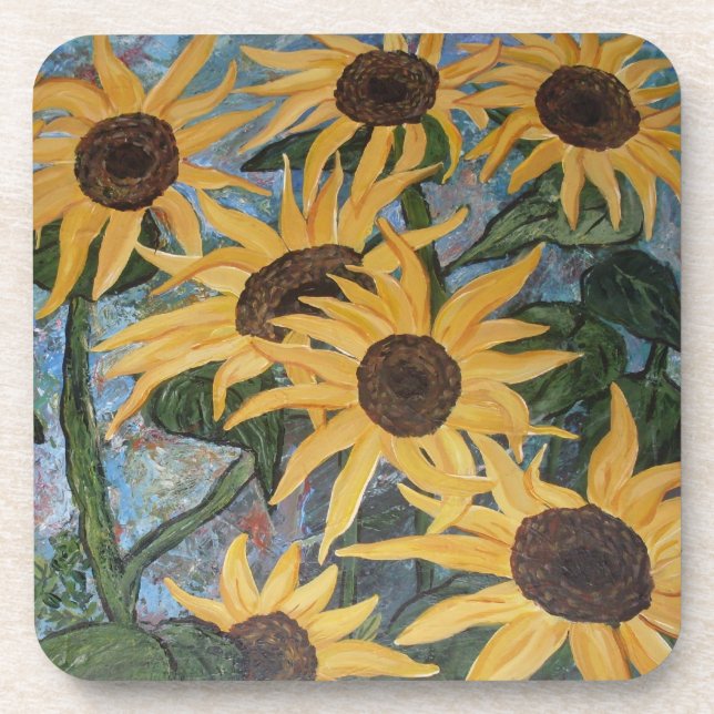 Ensemble de dessous de verre de tournesol (Devant)
