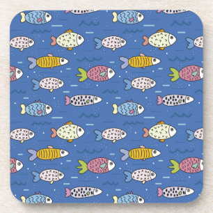 ensemble de dessous de verre de vie océanique