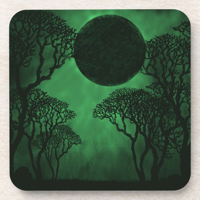 Ensemble de Dessous de verre Eclipse Forêt Sombre, (Devant)