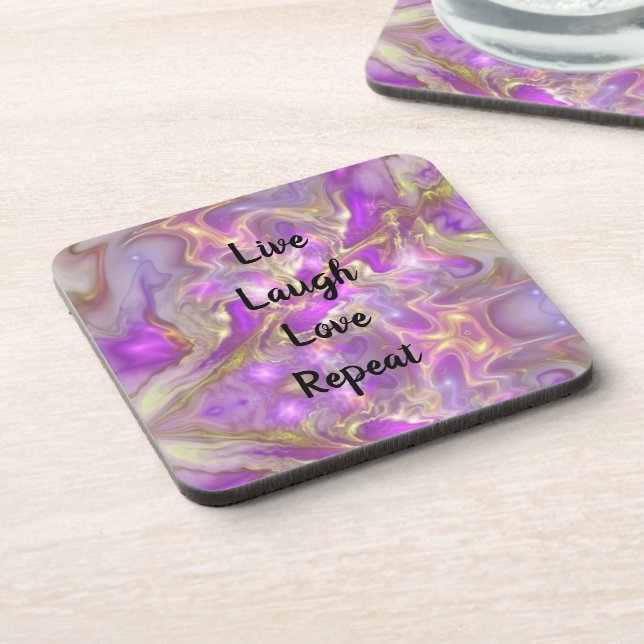 Ensemble de dessous de verre en marbre violet or L (Côté gauche)