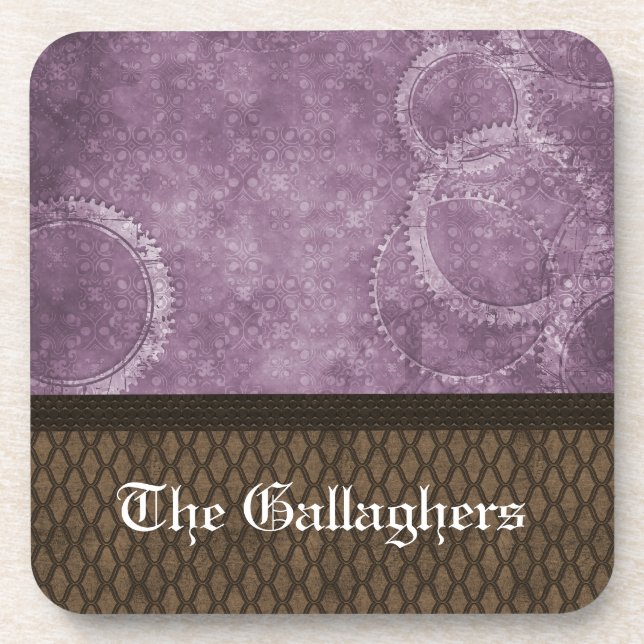 Ensemble de Dessous de verre en métal Steampunk, v (Devant)