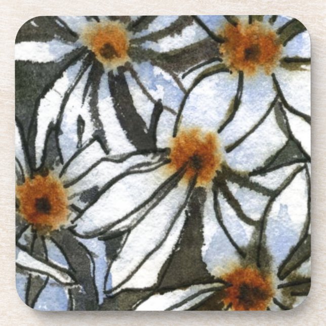 Ensemble de Dessous de verre floraux "Daisy #2" (Devant)
