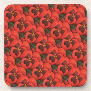 Ensemble de Dessous de verre floraux "Pansy #3 Til