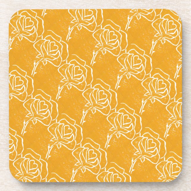 Ensemble de Dessous de verre floraux "Rose Heart Y (Devant)