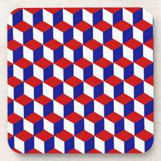 Ensemble de dessous de verre - Illusion de blocs e
