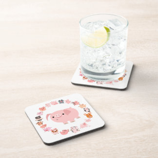 Ensemble de Dessous de verre Mandala de cochon de 