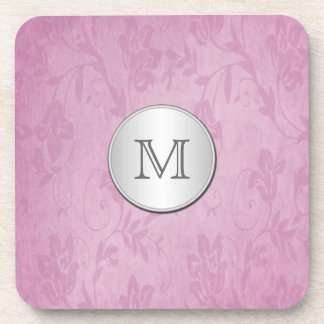Ensemble de Dessous de verre Monogramme rose et ar