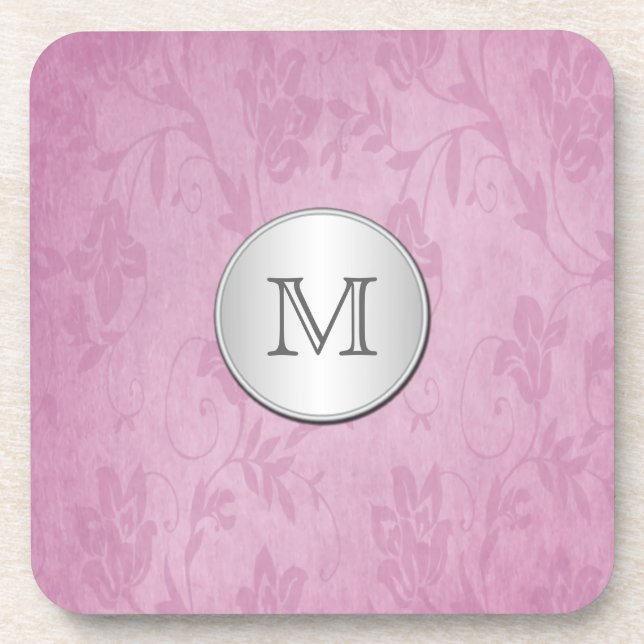 Ensemble de Dessous de verre Monogramme rose et ar (Devant)