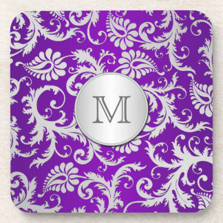 Ensemble de Dessous de verre Monogrammes pourpre e
