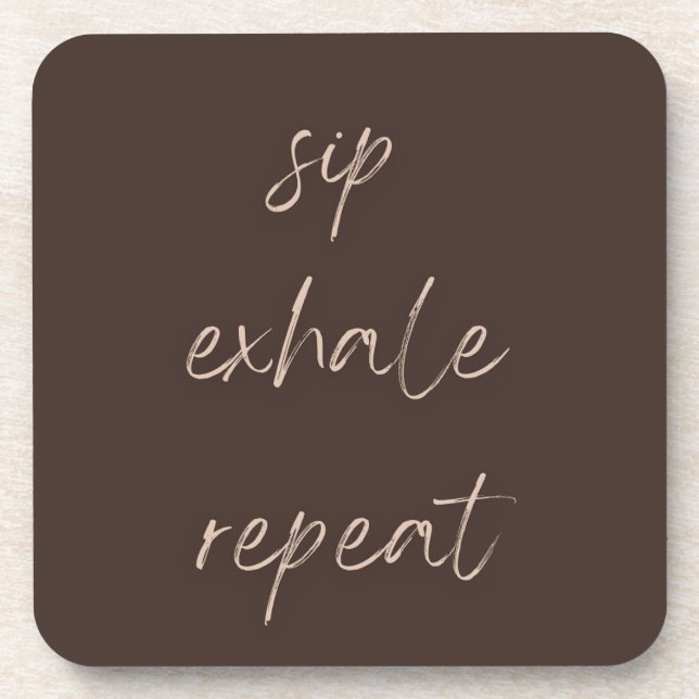 Ensemble de dessous de verre Sip Exhale Repeat Wai (Devant)
