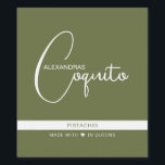 Ensemble de Étiquette de nourriture et de boisson<br><div class="desc">La typographie moderne étiquette coquito vert de Noël.</div>