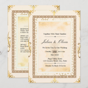 Ensemble de faire-part de mariage en crème de luxe