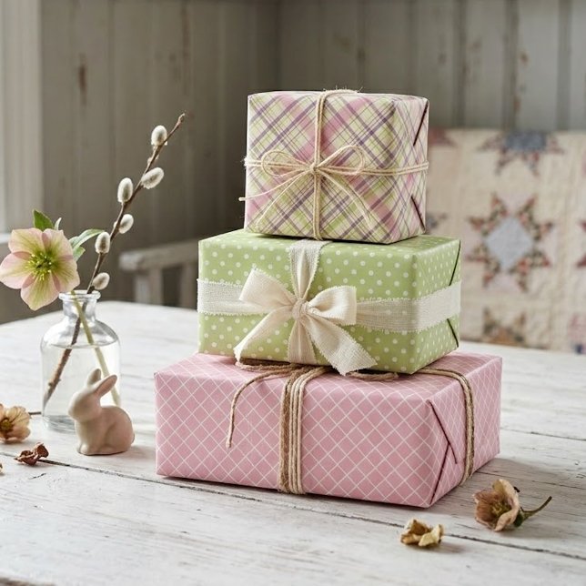 Ensemble de feuilles de papier cadeau à carreaux d (Créateur téléchargé)