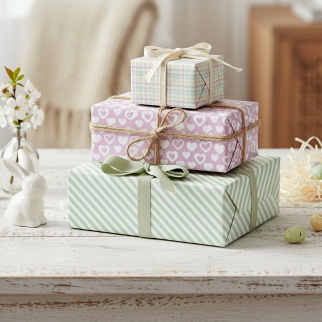 Ensemble de feuilles de papier-cadeau à carreaux m (Créateur téléchargé)