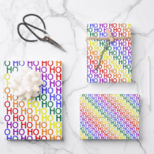 Ensemble de feuilles de papier cadeau à motif Ho H