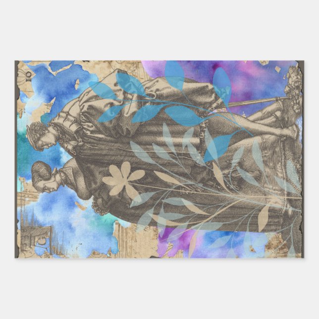 Ensemble de feuilles de papier cadeau pour couples (Devant)