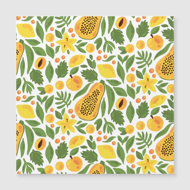 Ensemble de fruits exotiques : papaye, citron, man (Devant)