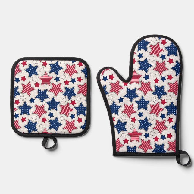 Ensemble De Gant De Cuisine Et De Manique 4 juillet Ensemble Mitt (Recto)