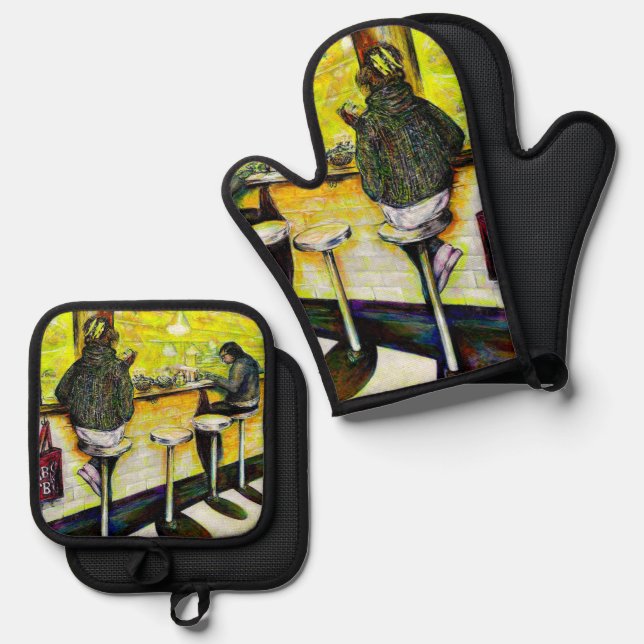 Ensemble De Gant De Cuisine Et De Manique A Day Off from Crazy (Recto/Verso)