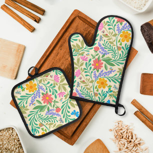 Ensemble De Gant De Cuisine Et De Manique Abeille de miel, coccinelle, papillon, libellule &