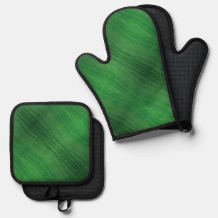 Ensemble De Gant De Cuisine Et De Manique Acceptation   Motif de Boho écologique
